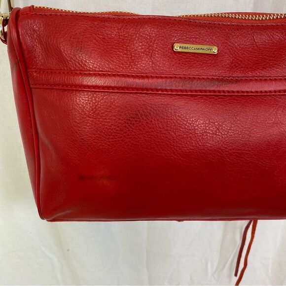 Rebecca Minkoff full size MAC red pebbled leather crossbody bag - Picture 12 of 16